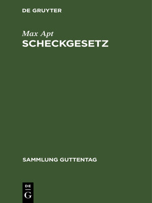 cover image of Scheckgesetz